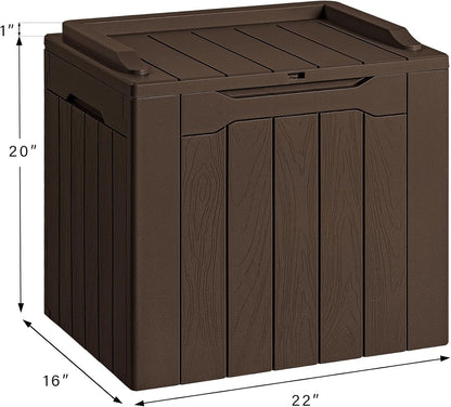 Devoko 30 Gallon Resin Deck Box Waterproof Outdoor Storage Box for Patio Furniture Pool Accessories Indoor Storage for Cushion Garden Tools (30 Gallon, Black)
