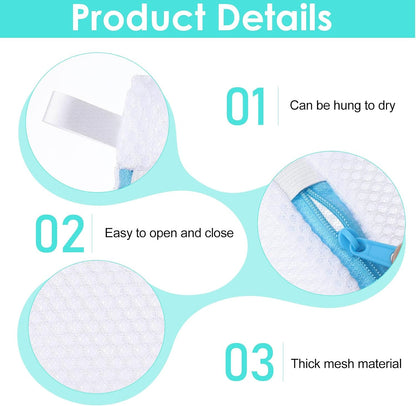 Mesh Laundry Bags for Delicates Washing 6 PCS Machine Bag Travel Laundry Lingerie Bags, Soap Foaming Organizers and Storage, Pods Scented Beads Washing Pouch,Mesh Wash Zipper Hanging Net Bag