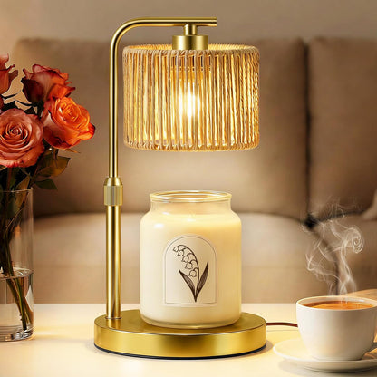 Candle Warmer Lamp with Timer Dimmer, Height Adjustable Modern Farmhouse Candle Warmer, Electric Candle Lamp Warmer with 2 Bulbs, Birthday Gifts for Women Mom, Gift for Home Decor