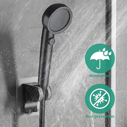 Hand Held Shower Head Holder Wall Mount, Shower Hose Holder Adhesive with 2 Hanger Hooks, Adjustable Shower Handle Holder, No Drilling Shower Wand Holder (‎Chrome, 1 Pack)