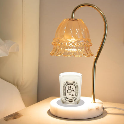 Candle Warmer Lamp with Timer & Dimmer, Electric Candle Lamp Warmer with 2 Bulbs for Scented Candle, Home Decor Gift for Her, Mother’s Day Gift (Milk Tea)