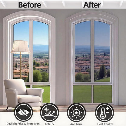 Frosted Window Privacy Film Static Cling, Removable Reusable Glass Sticker, Anti-UV Heat Blocking Decorative Window Film for Home Bathroom Bedroom with Installation Tools Frosted White 17x78inch