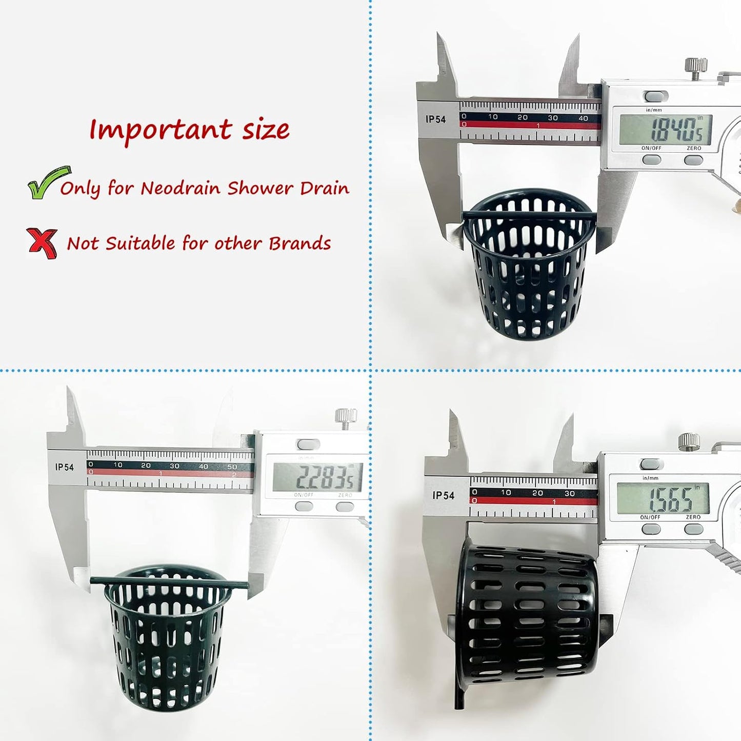 Neodrain Shower Drain Hair Catcher – Stainless Steel Hair & Debris Strainer with Lifting Hook, Hair Trap Filter Basket for Bathroom Drains, Reusable Hair Strainer for Clog-Free Drains