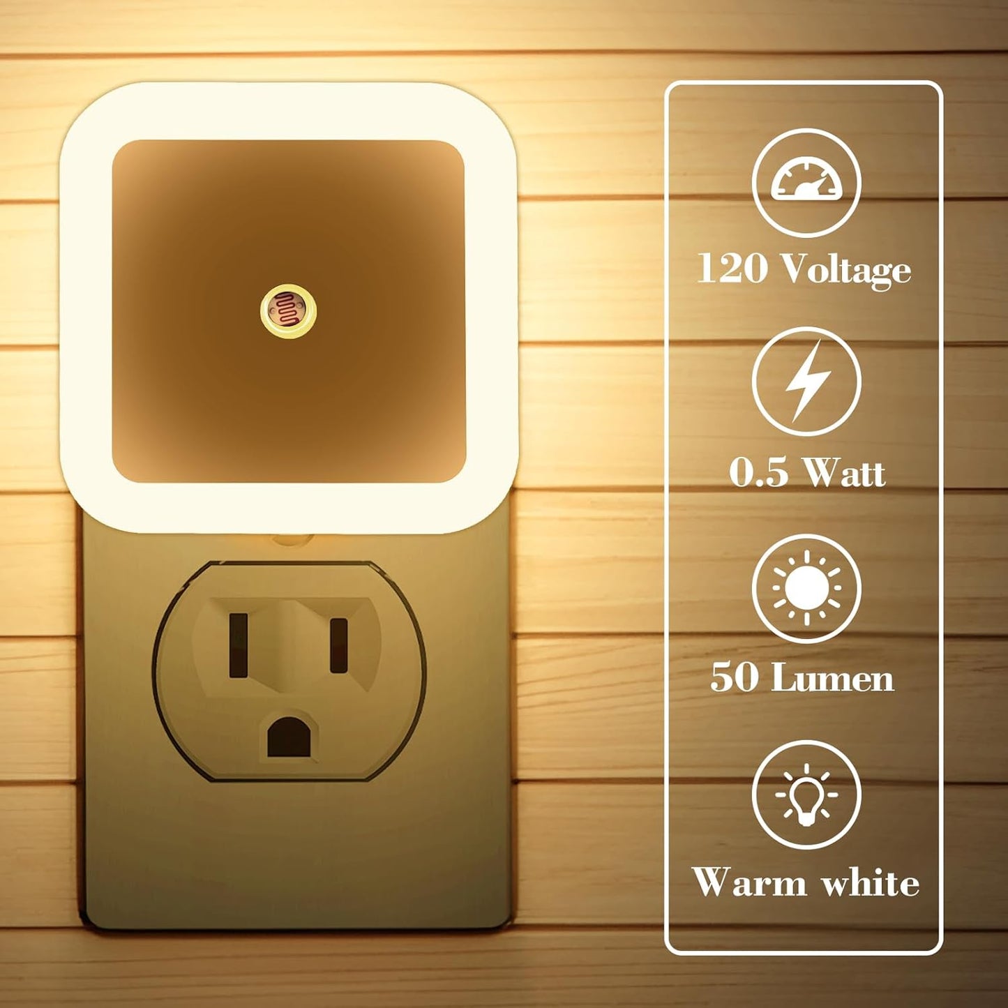 6 Pack Blue LED Night Light Plug in, Dusk to Dawn Sensor Automatic On and Off, Energy Efficient, Soft Glow Kids, Nursery, Bedroom, Bathroom, Hallway, Stairs, Kitchen