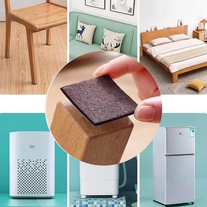 6Pcs Square Felt Furniture Pads, 3 inch x 3 inch Self Adhesive Cuttable Anti Scratch Floor Protectors for Furniture Legs Hardwood Floor, Brown, 75mm