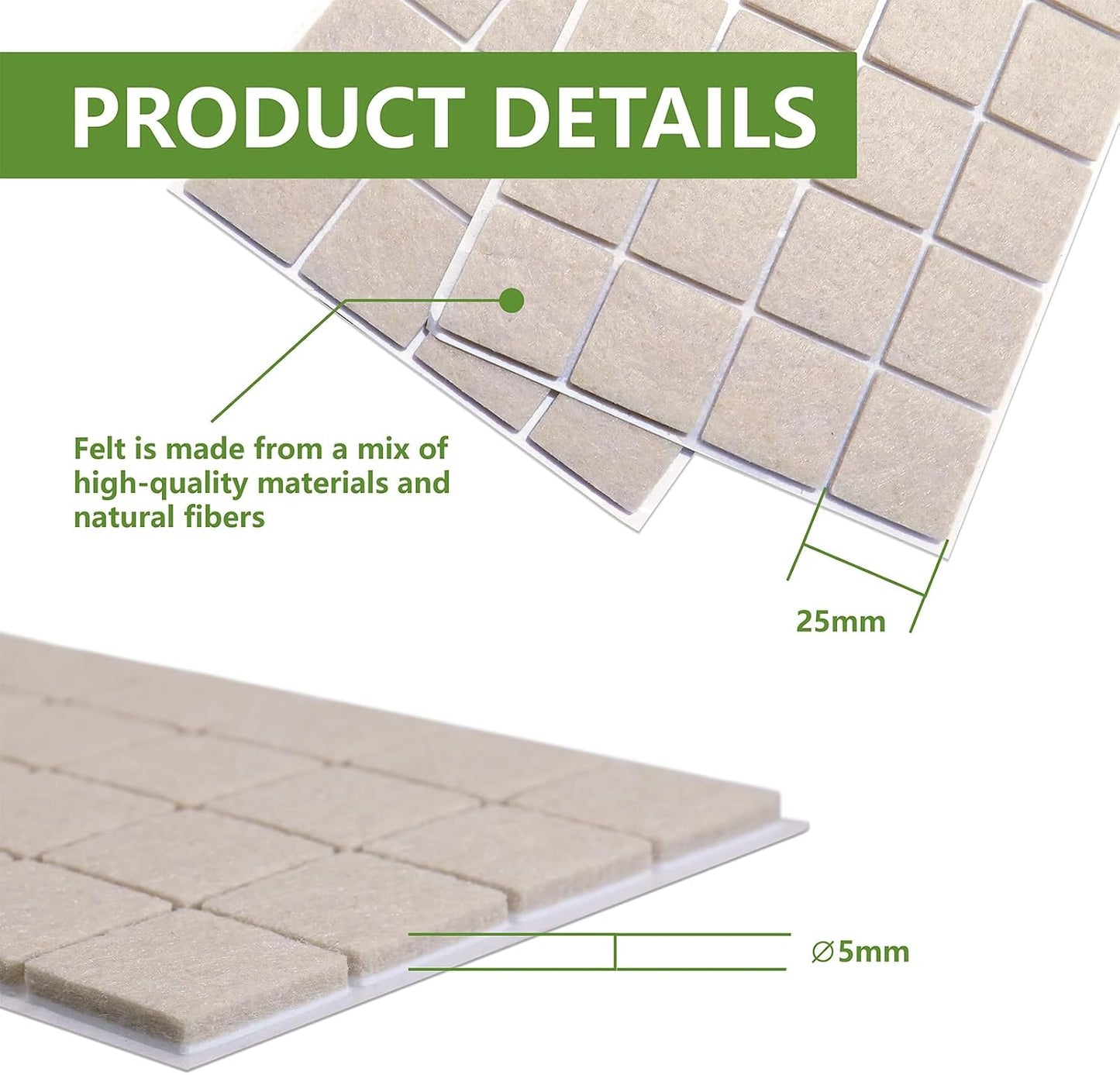 Felt Furniture Pads for Hardwood Floors 48 PCS, Furniture Pads, Floor Protectors for Hardwood Floors, Felt Pads for Furniture, Round, Dark Brown