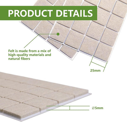 Felt Furniture Pads for Hardwood Floors 48 PCS, Furniture Pads, Floor Protectors for Hardwood Floors, Felt Pads for Furniture, Round, Dark Brown