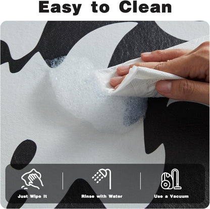 TYUU Bath Mat, Bathroom Rugs Non Slip Washable Thin Absorbent Quick Dry Bath Mat Fits Under Door Bathroom Floor Mat Perfect for Bath, Shower, or Sink 16"x24" Dark Grey