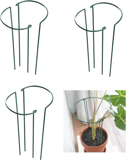 6 Pack 15.8 Inch High Plant Stake,Garden Plant Support,Half-Round Peony Cage Plant Ring Hoop