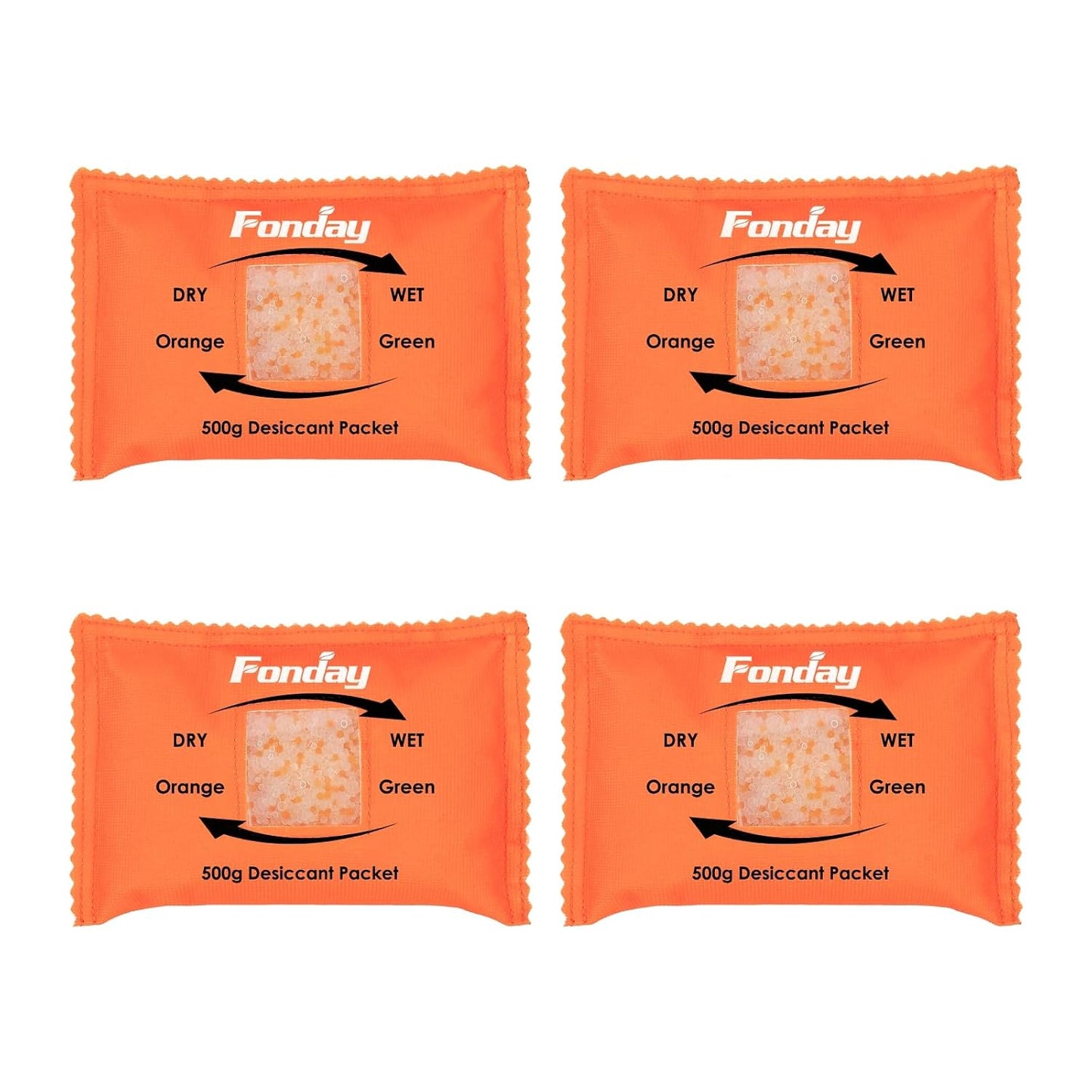 500g x 2 packs Fonday Rechargeable Silica Gel Car Dehumidifier Fast Reactivate Desiccant Bags, Large for Gun Safe Closet Basement Garage Storage Moisture Absorber