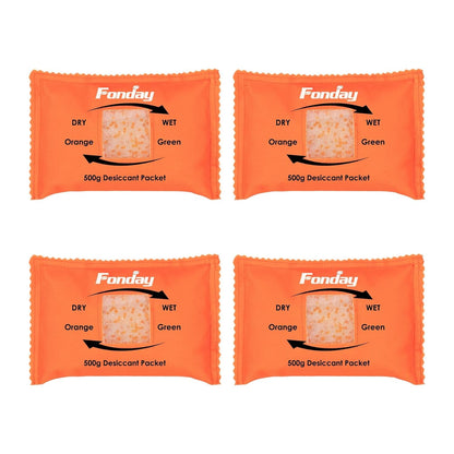 500g x 2 packs Fonday Rechargeable Silica Gel Car Dehumidifier Fast Reactivate Desiccant Bags, Large for Gun Safe Closet Basement Garage Storage Moisture Absorber