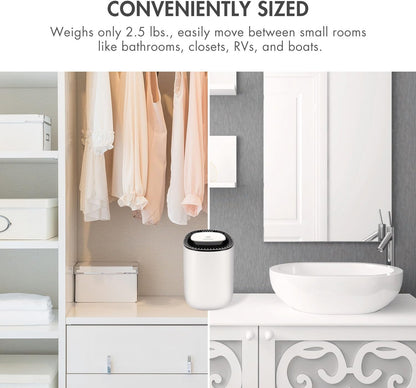 Tenergy Sorbi Mini Dehumidifier, Auto Shut-Off, Ultra Quiet Small Dehumidifier with LED Indicator, Mini Dehumidifier for Bathroom, Small Spaces, Closets, Small Bedroom, Office