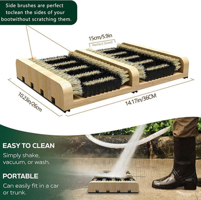 Boot Scraper Brush for Outdoor Steps – Gray Mat with Bristles for Effective Cleaning of Mud, Dirt, Grass, and Snow – Ideal for Entryways and Doorsteps