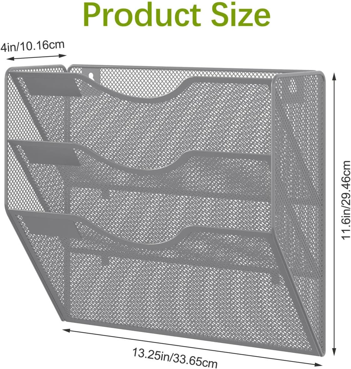 EasyPAG 5 Pocket Mesh Wall File Organizer with Key Hooks, Hanging Paper Folder Holder with Classify Label, Vertical Wall Mount Mail Organizer for Office Home Classroom, Black