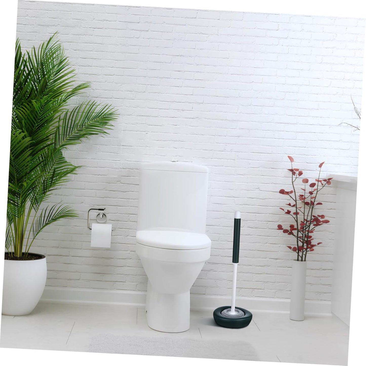 Alipis 1set Silicone Toilet Brush Holder Modern Design Scratch Bristles for Cleaning Quick-Drying Base Household Cleaning Accessories