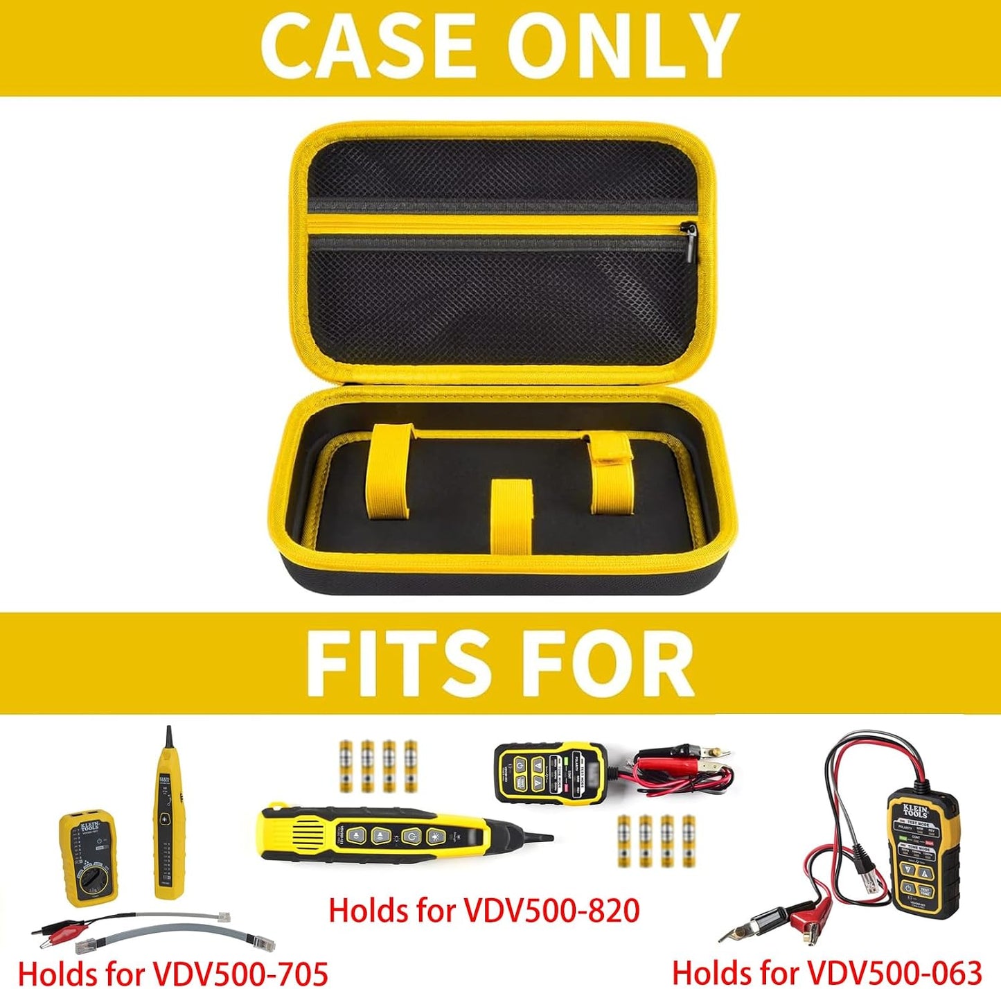 Case for Klein Tools VDV500-705/820/063 Wire Tracer Tone Generator,Bag Only | Probe Kit Continuity Tester Holder, for Ethernet / Telephone / Speaker / Coax / Cable Toner, for Electricians, Jet Black