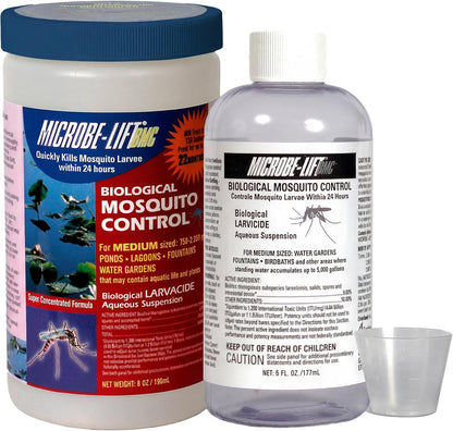 MICROBE-LIFT BMC Biological Mosquito Control, Liquid Treatment for Medium-Sized Decorative Water Gardens Up to 2,000 Gallons, Fountains and Ponds, 2 Fluid Ounces
