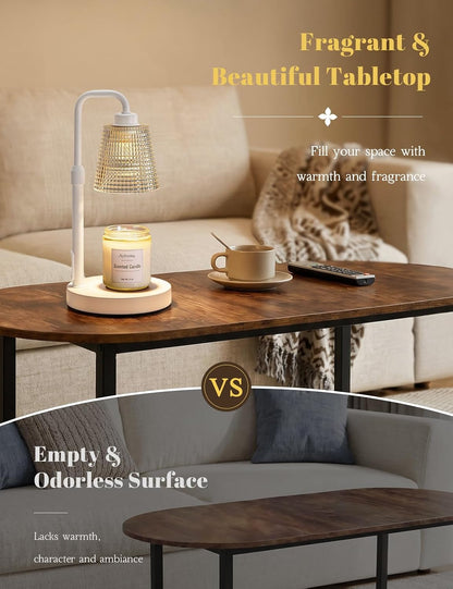 Candle Warmer Lamp with Timer Dimmable, Wax Warmer for Scented Jar Candles, Adjustable Height Candle Lamp for Home Decor, Birthday Gifts for Women Mom House Warming Gifts, Matte Black