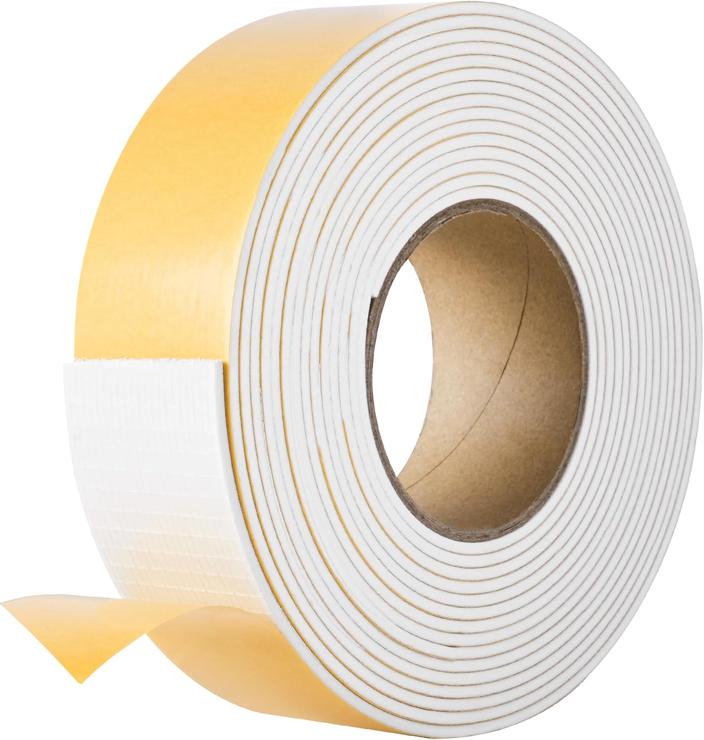 Self Adhesive Foam Tape Weatherstrip 1/2in x 1/4in x 42Ft High Density Foam Insulation Strips Foam Seal Weather Stripping with Strong Adhesive for Door and Window Sound Isolation Soundproofing, White