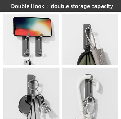 pickpiff Wall Hooks for Coat and Towel: 13LB Strong Adhesive Door Hanger Stick on, White 4 Pack