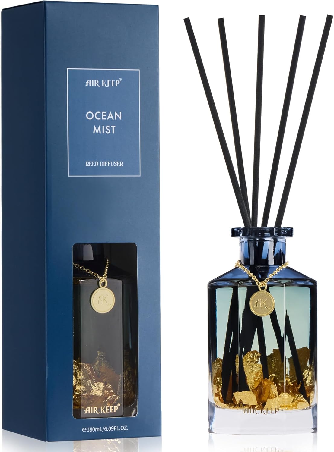 Airkeep Reed Diffuser Set,Black Forest Luxury Scented Diffuser with Sticks Long Lasting Home Fragrance for Bathroom Shelf Decor 6.09 fl oz (180ml)