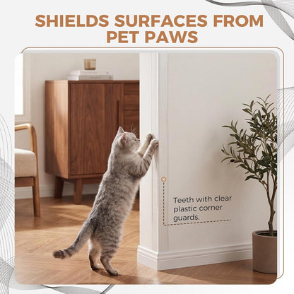 Wall Corner Protector, 17.7" Clear Corner Wall Guard, Self Adhesive Plastic Corner Guards for Walls, Rigid PVC Edge Protection Strip, 6 Pack