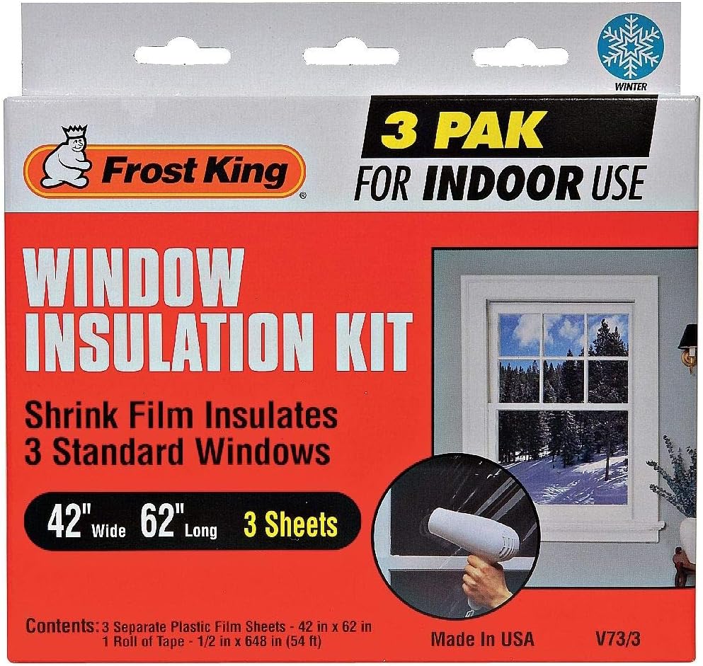Frost King V83M Heavy Duty Indoor Shrink Window Kits, 42" X 62" X 1.5 MIL, 1-Pack