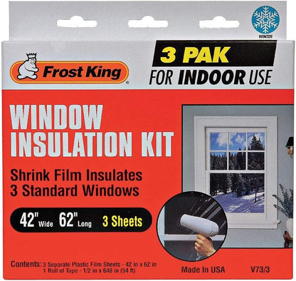 Frost King V83M Heavy Duty Indoor Shrink Window Kits, 42" X 62" X 1.5 MIL, 1-Pack