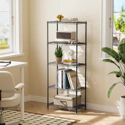 Golpart 4 Tier Adjustable Storage Shelves Metal Utility Shelf Wire Shelving Unit Organizer Rack for Home Kitchen Office Bathroom Pantry Room 12" D x 18" W x 44" H