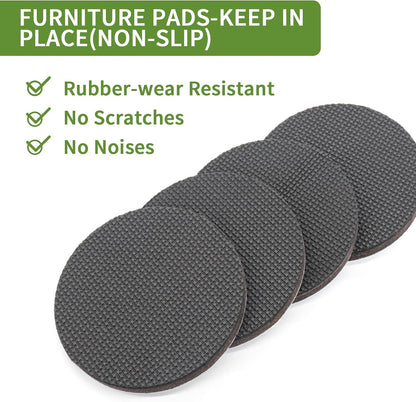Non Slip Furniture Pads 36 PCS 1'' Square - Anti Slip Furniture Pads - Self Adhesive Rubber Feet Furniture Feet - Chair Leg Floor Protectors - Keep Furniture in Place