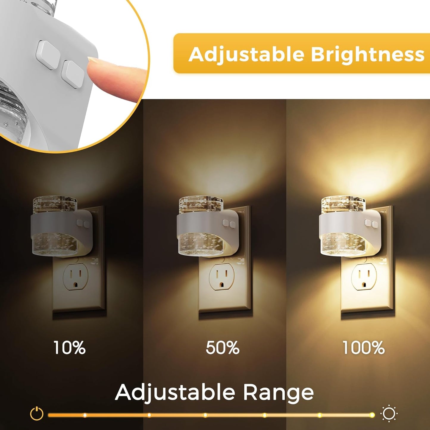 L LOHAS LED Night Light, Bubble Night Lights Plug into Wall,2 Pack 3000K/4000k/5000K Adjustable Color Temperature Night Light,Dimmable Nightlights with Dusk to Dawn Sensor for Rooms Bathroom Hallway