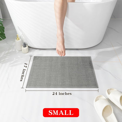 chakme Bathroom Rugs Mat 24x17, Ultra Thin Non Slip Bath Mat Small Quick Dry Absorbent Bath Mat for Bathroom Floor, (Dark Beige, 24"x17")