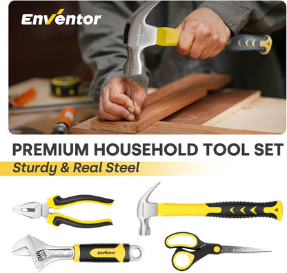 ENVENTOR Home Tool Kit, Basic Household Auto Repair Tool Set with Toolbox Storage Case, General Household Tool Kit for Men Women Home Maintenance, DIY Projects, 90 PCS General Hand Tools Kit