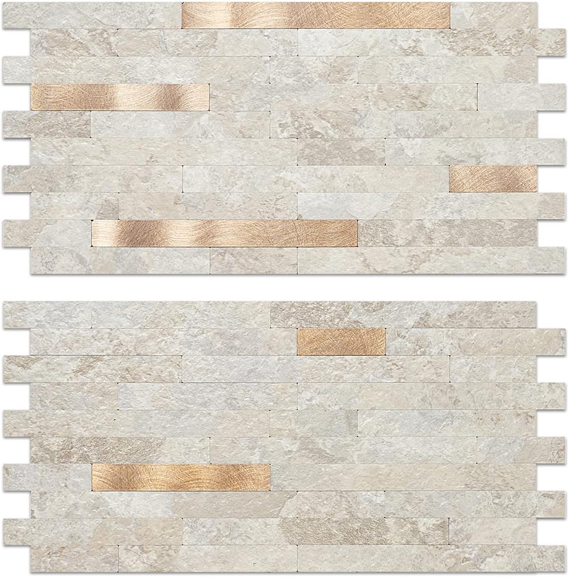 AULIGET 20 Sheets Peel and Stick Backsplash, Black & Grey Wood Look PVC Mixed Metal Stick on Backsplash Tiles for Kitchen