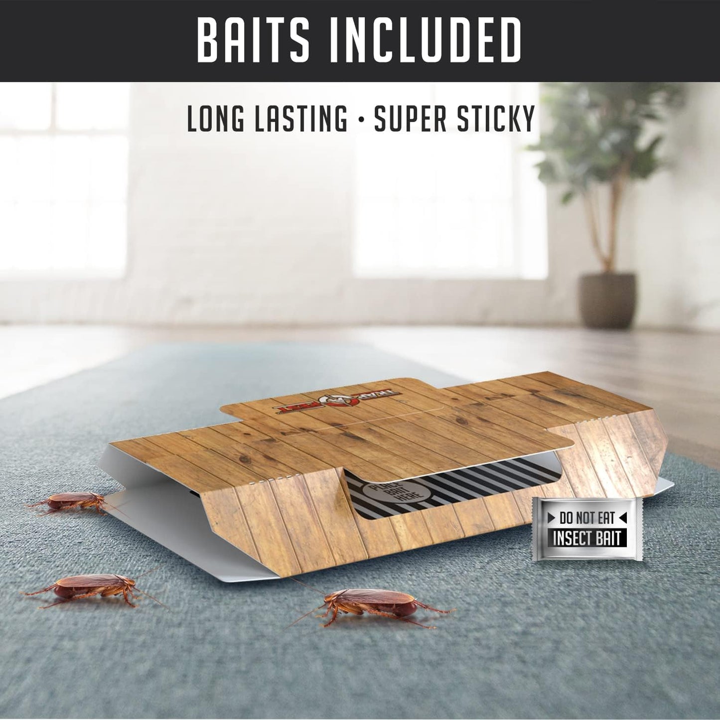 Roach Traps Indoor Sticky (18 Pack) - Glue Traps for Roaches Bug Traps with Roach Bait Traps - Long Lasting Non-Toxic Children and Pet Friendly - Trap a Pest