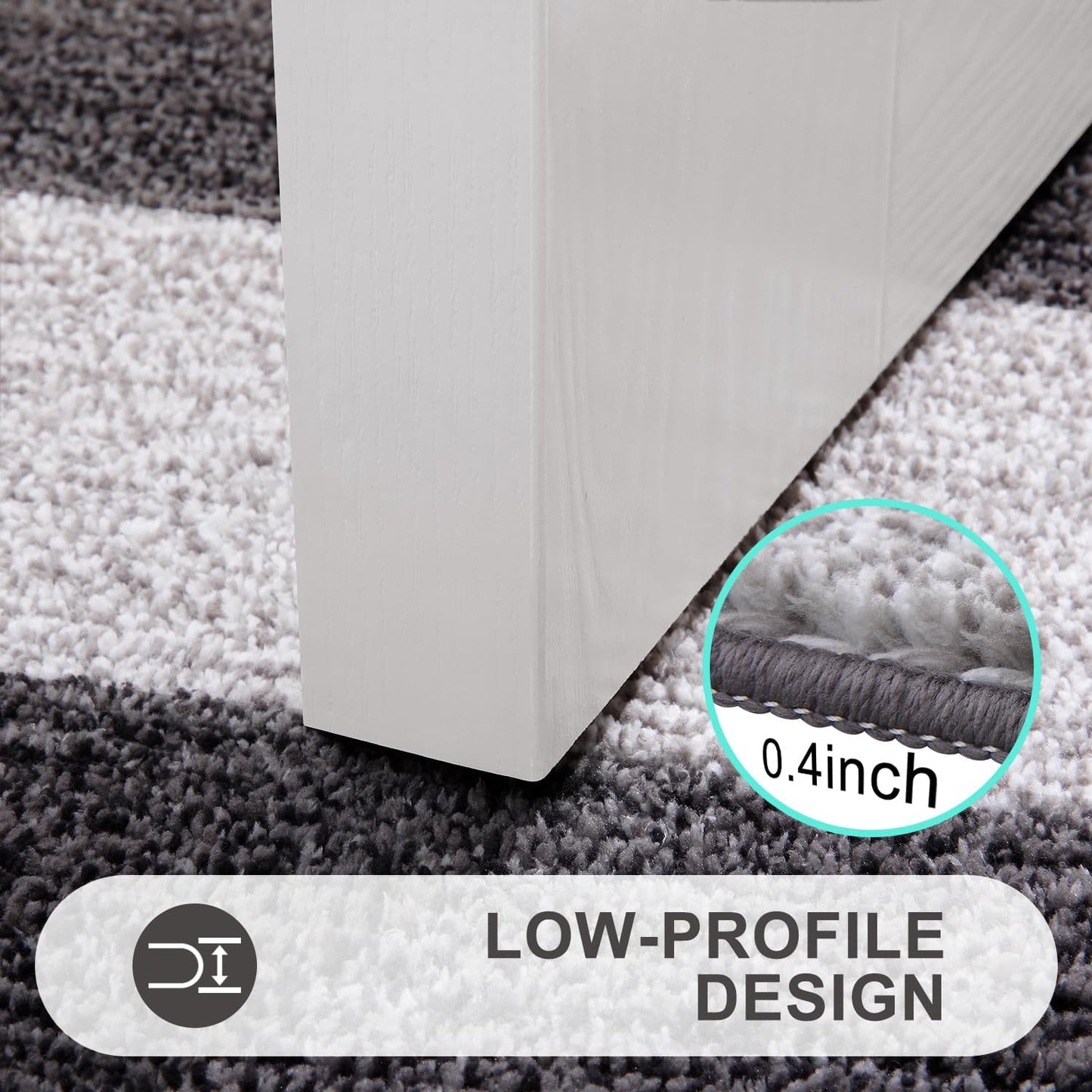 Kitinjoy Indoor Outdoor Door Mat, 32x20 Non-Slip Absorbent Dirt Trapper, Low-Profile Washable Inside Entrance Front Floor Mat, Sturdy Soft Entry Doormats for Entryway, Grey