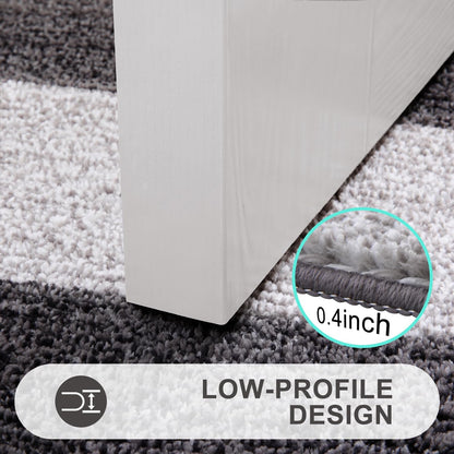 Kitinjoy Indoor Outdoor Door Mat, 32x20 Non-Slip Absorbent Dirt Trapper, Low-Profile Washable Inside Entrance Front Floor Mat, Sturdy Soft Entry Doormats for Entryway, Grey
