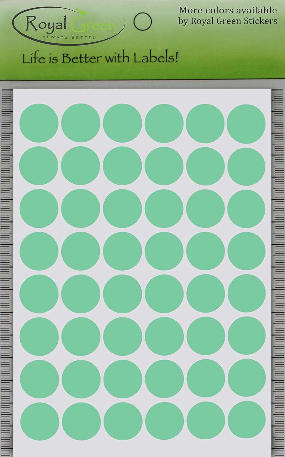 Royal Green Dot Sticker 11/16" Inch (17mm) Colored Labels in Purple - 2400 Pack - Colors A