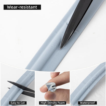 118 inch Weather Stripping Door Seal Strip for Bottom of Door,Self-Adhesive Window Draft Stopper Foam Seal Strip,Soundproof Window Insulation Weather Strip for Winter Gap Blocker(White)