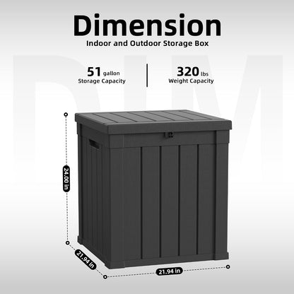 EasyUp 35 Gallon Outdoor Storage Box, Outdoor Deck Boxes for Garden Tools Equipment,Cushions and Patio Storage,Lockable and Resin,Easy to Install(Black)