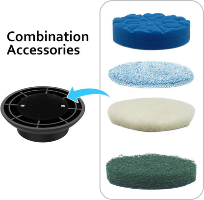 TUYU Replaceable Brush Heads Electric Spin Scrubber,4 Pack Brush Heads & 4 pcs Extra Brushes Kit, Cordless Spin Scrubber Power Cleaning Brush for Bathroom Floor