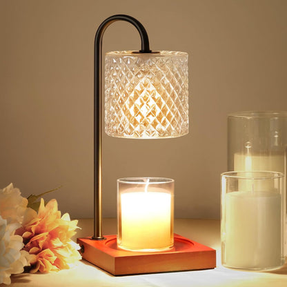 TigQiang Candle Warmer Lamp with Timer Dimmer, Birthday Gifts for Women Mom, House Warming Gifts, Elegant New Home Decor, Wax Warmer for Jar Candles, Heater Lamp for Scented Wax, Clear Glass