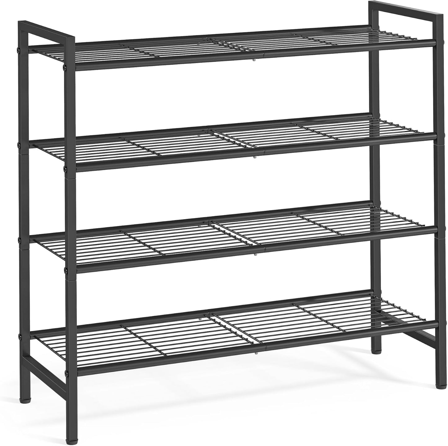 SONGMICS Metal Shoe Rack, Free Standing Shoe Organizer for Entryway Closet Garage Small Spaces, Heavy-Duty Slim Steel Storage Shelf, 8-Tier, Fits 16-24 Pairs, Bronze ULMR028A01