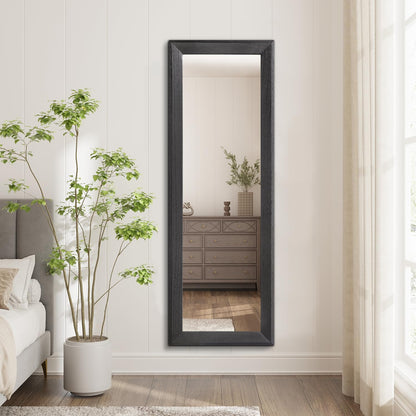 AAZZKANG Full Length Mirror Rectangle Wood Framed Large Wall Mirrors Black | 47"x16" Bedroom Living Room Bathroom Dressing Room Entryway Hanging Mirror