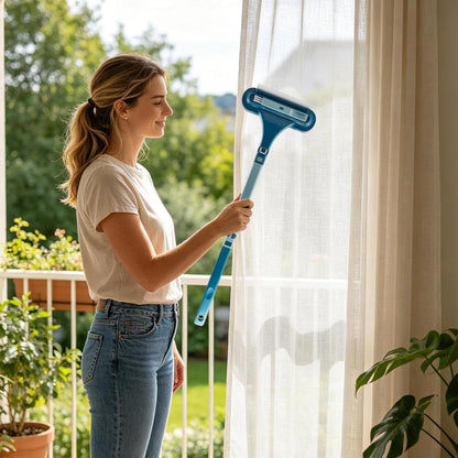 Window Screen Cleaning Brush - Long-Handled, Double-Sided Mesh Screen Cleaner | Detachable Window Cleaner Tool for Home Car Door Bathroom Cupboard Wardrobe