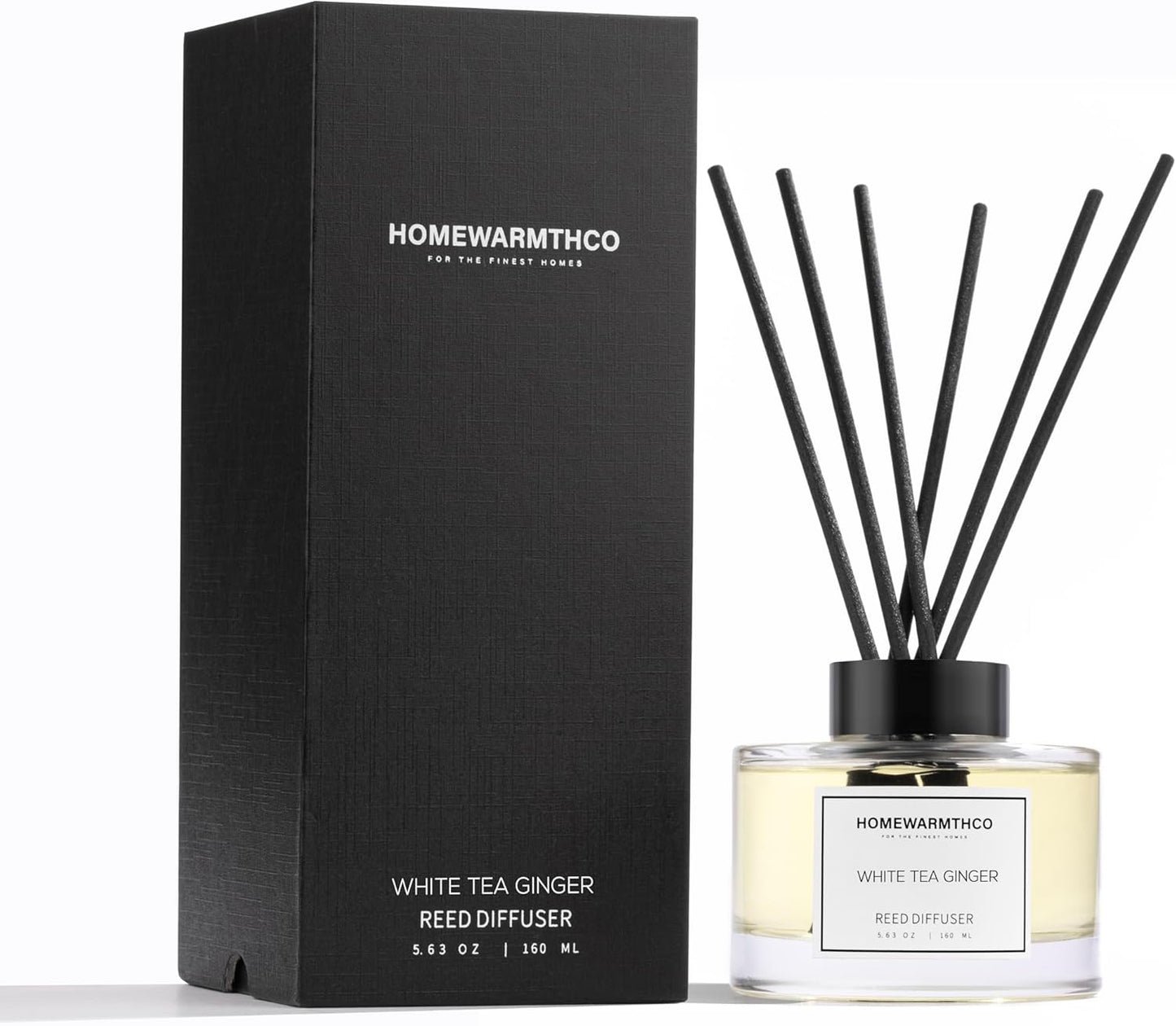 Clean Linen Reed Diffuser Set - Luxury Fragrance Reed Diffusers for Home. Office, Bathroom, Kitchen and Home Decor - Long-Lasting Scent with Non-Toxic Oils (5.63 oz, 160ml)