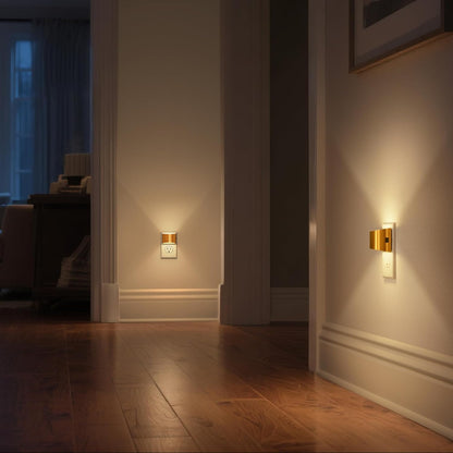 DORESshop LED Night Light[2 Pack], Night Lights Plug into Wall, 3 Level Brightness Adjustable Plug in Night Light, Dusk to Dawn Sensor, Nightlights for Adults, Bedroom, Bathroom, Hallway, 3000K
