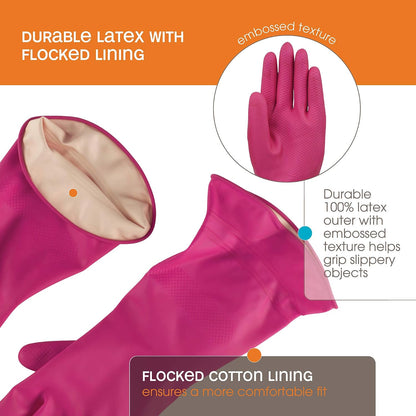 Casabella Premium Waterblock Reusable Household Cleaning Gloves, Medium