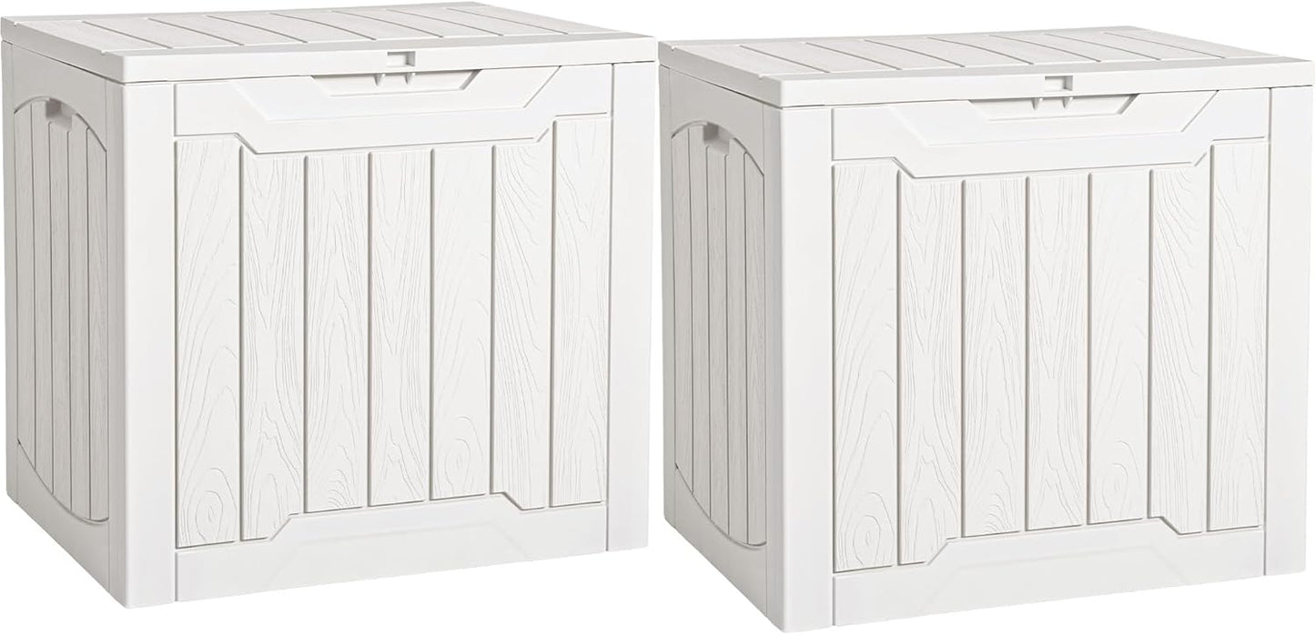 YITAHOME 134 Gallon Large Deck Box | Waterproof Resin Outdoor Storage Box with Lock, Doubles as 2-Person Bench Seating for Patio Furniture Cushions,Garden Tools &