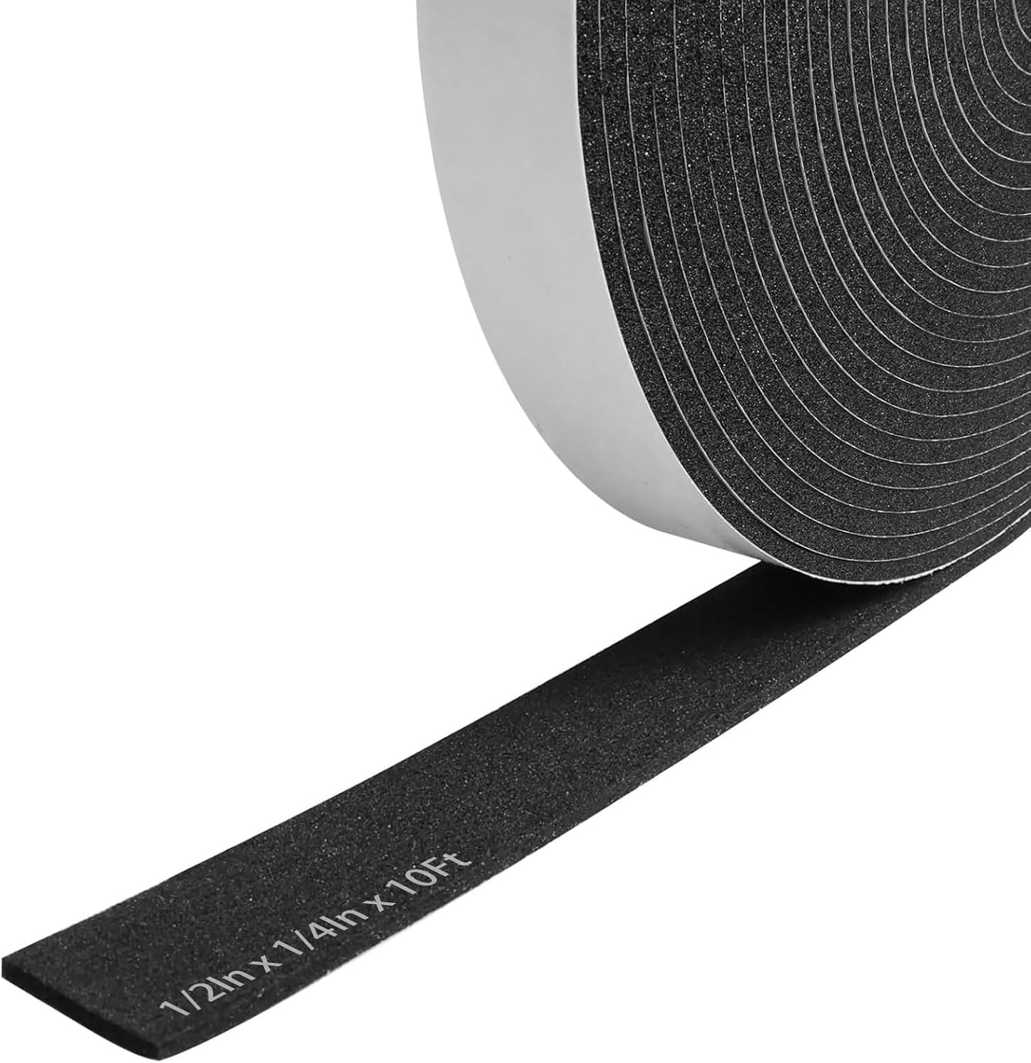 Storystore Weather Stripping Door Seal Strip, 1/2In x 1/4In x 16.5FT Self Adhesive Foam Tape for Door Window Insulation Soundproofing Weatherstrip, High Density Foam Seal for Doors Windows Furniture